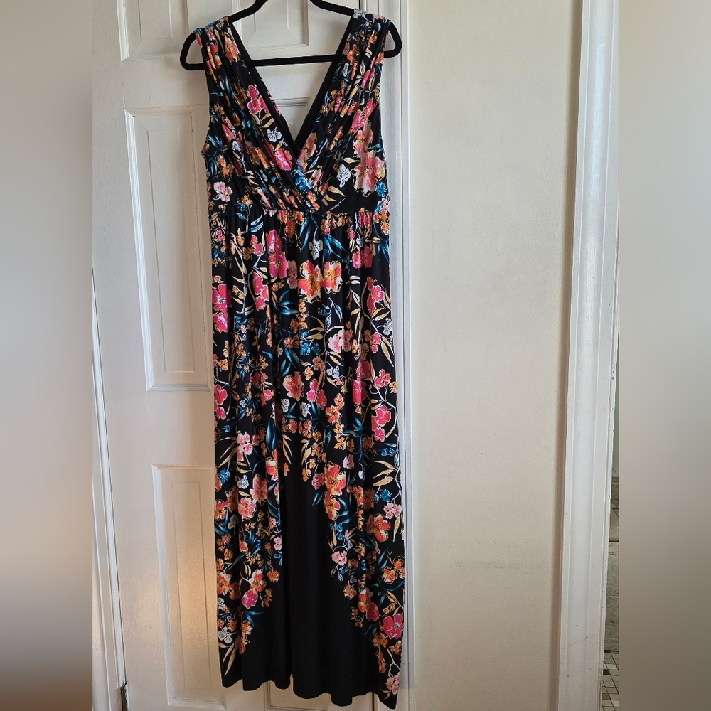 Soma Black Floral Maxi Dress